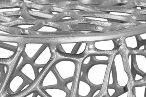 Priya Aluminum Contemporary Silver End Table - 17.5" W x 17.5" D x 20" H