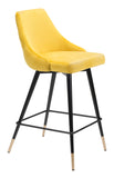 Zuo Modern Piccolo 100% Polyester, Plywood, Steel Modern Commercial Grade Counter Stool Yellow, Black, Gold 100% Polyester, Plywood, Steel