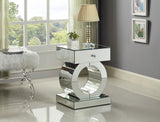 Jocelyn Acrylic / Engineered Wood / Glass Contemporary  End Table - 17.5" W x 15.5" D x 24" H