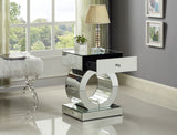 Jocelyn Acrylic / Engineered Wood / Glass Contemporary  End Table - 17.5" W x 15.5" D x 24" H