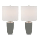 Sagebrook Home Transitional Set of 2 -  Ceramic 25" Table Lamps, Gray 50644-03 Gray Ceramic