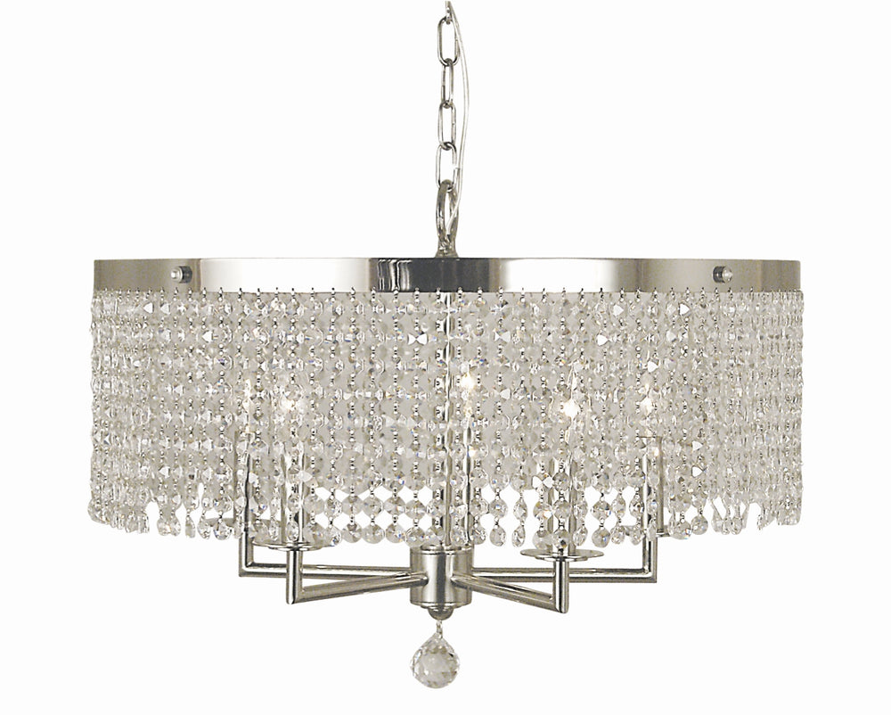 5-Light Polished Silver Princessa Dining Chandelier