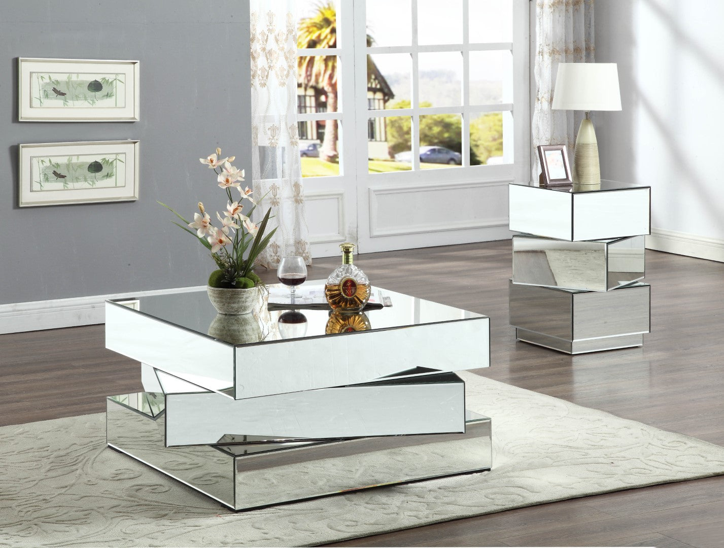 Meridian Furniture Haven Mirrored Coffee Table - Thumbnail 2