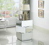 Haven Glass / Engineered Wood Contemporary  End Table - 21.5" W x 21.5" D x 25.5" H