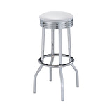Contemporary Upholstered Top Bar Stools and Chrome (Set of 2)