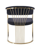 VIG Furniture Modrest Linda - Modern Black Velvet and Gold Dining Chair VGZA-Y429-BLK-DC VGZA-Y429-BLK-DC