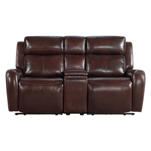 Intercon Wainwright Contemporary Dual-Power Loveseat | Reddish Brown WW-LS-276DPR-RBN-C WW-LS-276DPR-RBN-C