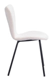 Zuo Modern Thibideaux 100% Polyester, Steel, Plywood Modern Commercial Grade Dining Chair Set - Set of 2 Ivory 100% Polyester, Steel, Plywood