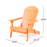 Malibu Outdoor Acacia Wood Adirondack Chair (Set of 2), Tangerine