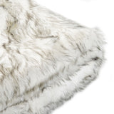 Lyndel Modern 3 Foot Faux Fur Bean Bag (Cover Only), White and Gray Noble House