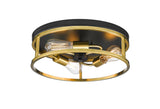 Bethel Black & Gold Flush Mount in Iron