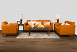 New Classic Furniture Aiden Sofa with 3 Throw Pillows Terracota U1313-30-TER