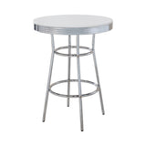 Contemporary Round Bar Table Chrome and Glossy