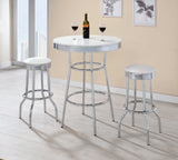 Contemporary Round Bar Table Chrome and Glossy