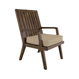 Teak Arm Chair Cushion in Cream