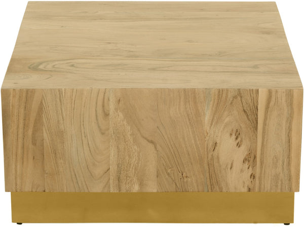 Acacia Acacia Wood / Steel Contemporary Gold Coffee Table - 32" W x 32" D x 16" H