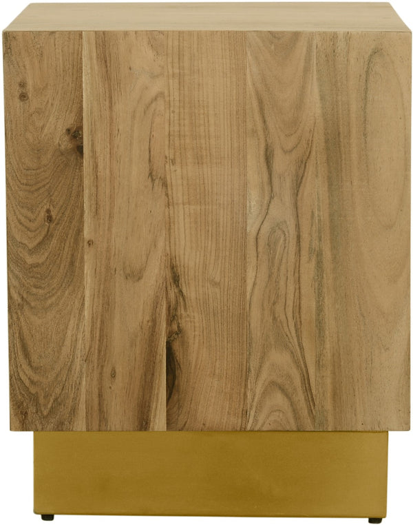 Acacia Acacia Wood / Steel Contemporary Gold End Table - 18" W x 18" D x 22" H
