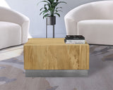 Acacia Acacia Wood / Steel Contemporary Chrome Coffee Table - 32" W x 32" D x 16" H