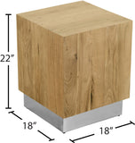 Acacia Acacia Wood / Steel Contemporary Chrome End Table - 18" W x 18" D x 22" H