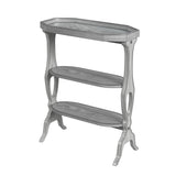 Hadley Versatile Powder Gray Side Table with 3 Shelves - Perfect for Living Room or Bedroom Decor