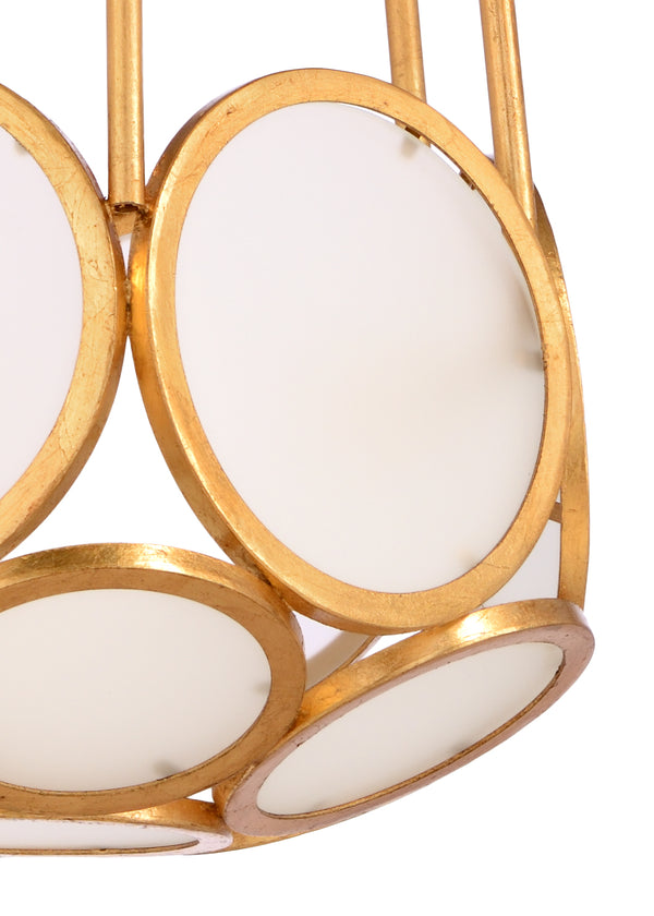 Earlom Pendant - Elegant Antique Gold Leaf Hanging Lamp Inspired by Richard Earlom's Artistry