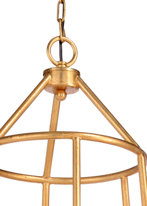 Earlom Pendant - Elegant Antique Gold Leaf Hanging Lamp Inspired by Richard Earlom's Artistry