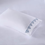 Madison Park Embroidered Microfiber Casual 4 PC Sheet Set Blue Blossom King MP20-8172