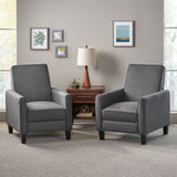 Darvis Contemporary Fabric Recliner, Smoke and Dark Brown Noble House