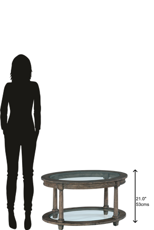 Hekman Furniture Lincoln Park Oval Coffee Table/Glass Top 23505