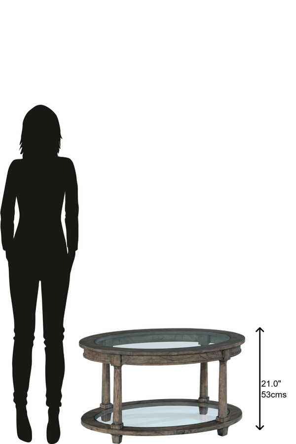 Hekman Furniture Lincoln Park Oval Coffee Table/Glass Top 23505