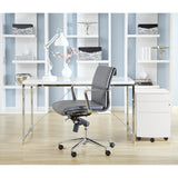 Gilbert Desk in White with Chrome Steel Frame