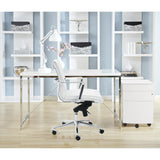 Gilbert Desk in White with Chrome Steel Frame