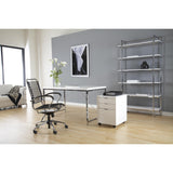 Gilbert Desk in White with Chrome Steel Frame