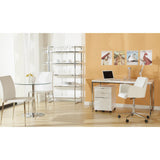 Gilbert 5 Shelving Unit in White with Chrome Frame