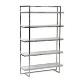 Gilbert 5 Shelving Unit in White with Chrome Frame