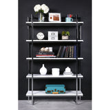 Gilbert 5 Shelving Unit in White with Chrome Frame