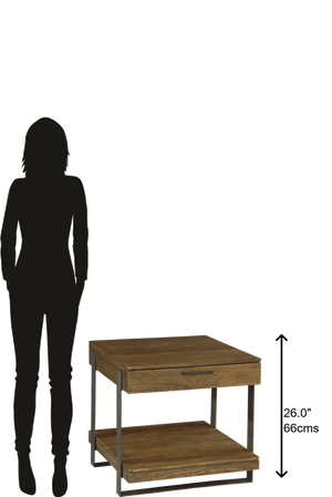 Hekman Furniture Bedford Park Iron Strapg Drawer Lamp Table 23705