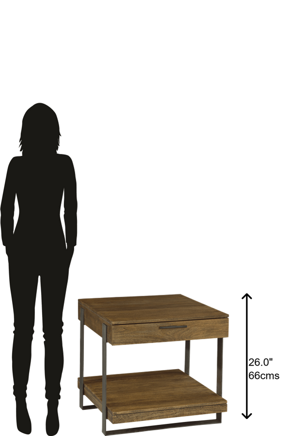 Hekman Furniture Bedford Park Iron Strapg Drawer Lamp Table 23705