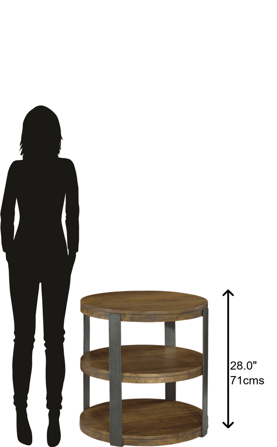 Hekman Furniture Bedford Park Iron Strapg Round Lamp Table 23706