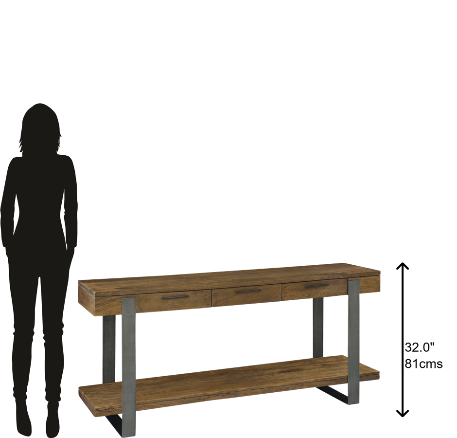 Hekman Furniture Bedford Park Iron Strapping Sofa Table 23709