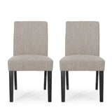 Kuna Contemporary Upholstered Dining Chair, Light Gray and Gray Noble House