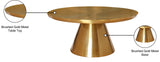 Martini Metal Contemporary Brushed Gold Coffee Table - 36" W x 36" D x 16.5" H