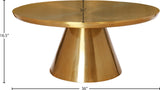 Martini Metal Contemporary Brushed Gold Coffee Table - 36" W x 36" D x 16.5" H