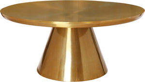 Martini Metal Contemporary Brushed Gold Coffee Table - 36" W x 36" D x 16.5" H