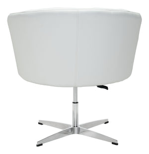 Zuo Modern Wilshire 100% Polyurethane, Plywood, Steel Modern Commercial Grade Occasional Chair White 100% Polyurethane, Plywood, Steel
