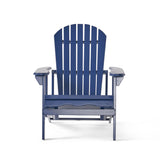 Hayle Outdoor Reclining Wood Adirondack Chair with Footrest