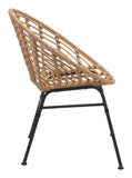 Zuo Modern Cohen Steel, Polyethylene Modern Commercial Grade Dining Chair Set - Set of 2 Natural, Black Steel, Polyethylene