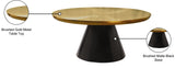 Martini Metal Contemporary Brushed Gold/Matte Black Coffee Table - 36" W x 36" D x 16.5" H