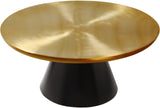 Martini Metal Contemporary Brushed Gold/Matte Black Coffee Table - 36" W x 36" D x 16.5" H