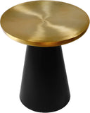 Martini Metal Contemporary Brushed Gold/Matte Black End Table - 20" W x 20" D x 22" H